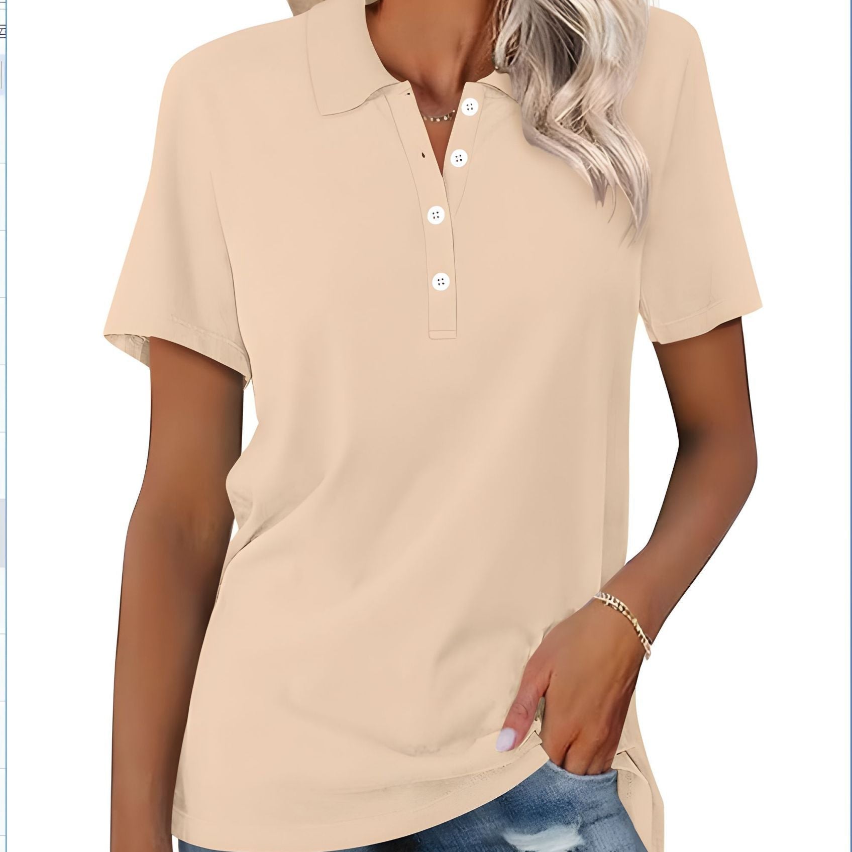 Koszulka Polo Damska Klasyczna Bawełniana Elegancki Styl Casual