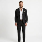 Męski lniany garnitur casual, slim fit