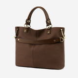 Skórzana torba shopper z odpinanym paskiem