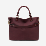 Skórzana torba shopper z odpinanym paskiem