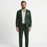 Męski lniany garnitur casual, slim fit