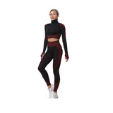Sportowy Komplet Fitness Bluza i Legginsy z Wysokim Stanem