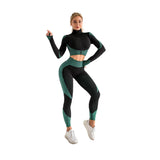 Sportowy Komplet Fitness Bluza i Legginsy z Wysokim Stanem