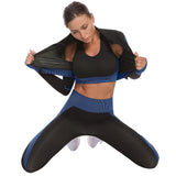 Sportowy Komplet Fitness Bluza i Legginsy z Wysokim Stanem