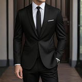 Dwuczęściowy męski garnitur o nowoczesnym slim fit