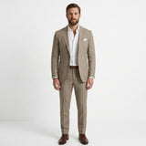 Męski lniany garnitur casual, slim fit
