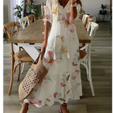 Sukienka maxi w kwiaty lekka zwiewna stylowa boho