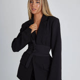 Damska Marynarka Oversize z Paskiem – Elegancki Blezer