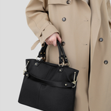 Skórzana torba shopper z odpinanym paskiem