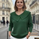 Damski Sweter Jesienny Elegancki Zielony Elegancki