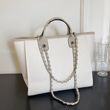Elegancka Torebka Damska Shopper z Łańcuszkiem Pojemna