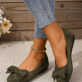 Baleriny Damskie Eleganckie z Kokardą Wygodne Buty Casual