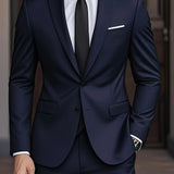 Dwuczęściowy męski garnitur o nowoczesnym slim fit