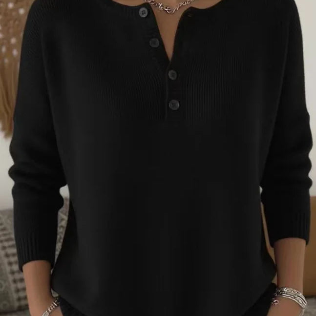 Damski Sweter Jesienny Elegancki Czarny