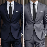 Dwuczęściowy męski garnitur o nowoczesnym slim fit