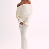 Sukienka Maxi Off Shoulder Dzianinowa