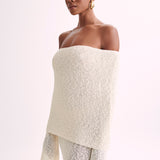 Sukienka Maxi Off Shoulder Dzianinowa