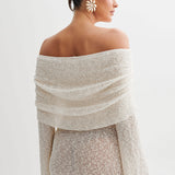 Sukienka Mini Off Shoulder Dzianinowa