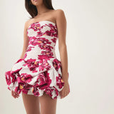 Sukienka Mini Bandeau z Printem
