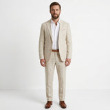 Męski lniany garnitur casual, slim fit