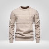 Męski dzianinowy sweter slim fit z bawełny