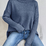 Damski Sweter Jesienny Elegancki Zielony