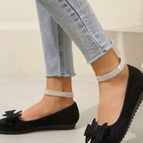 Baleriny Damskie Eleganckie z Kokardą Wygodne Buty Casual