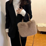 Torebka Damska Futrzana na Ramię Miękka Elegancka