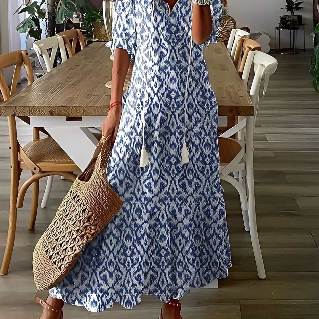 Sukienka maxi w kwiaty lekka zwiewna stylowa boho