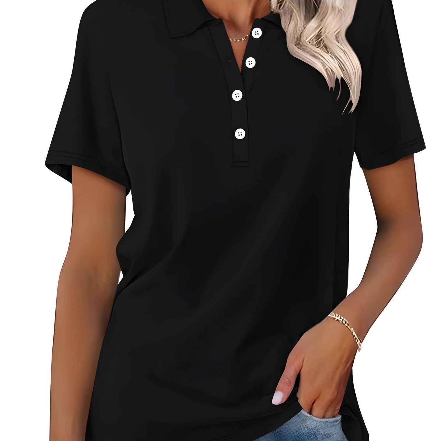 Koszulka Polo Damska Klasyczna Bawełniana Elegancki Styl Casual