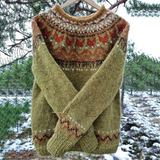 Dzianinowy Sweter Damski we Wzory Folk na Chłodne Dni