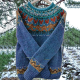 Dzianinowy Sweter Damski we Wzory Folk na Chłodne Dni