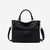 Skórzana torba shopper z odpinanym paskiem