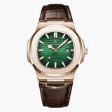 Męski zegarek z chronografem 41 mm, skórzany pasek