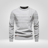 Męski dzianinowy sweter slim fit z bawełny