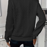 Sweter o splocie warkoczowym z zamkiem