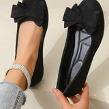 Baleriny Damskie Eleganckie z Kokardą Wygodne Buty Casual