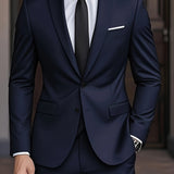 Dwuczęściowy męski garnitur o nowoczesnym slim fit