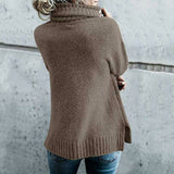 Dzianinowy Sweter Damski z Golfem o Luźnym Kroju