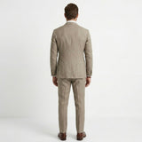 Męski lniany garnitur casual, slim fit