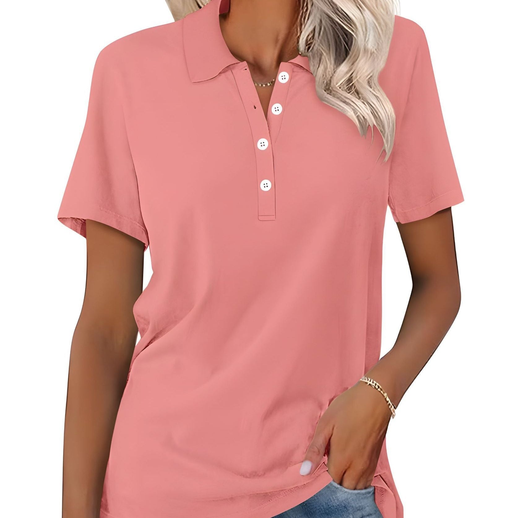 Damska koszulka polo klasyczna bawełniana elegancka casual