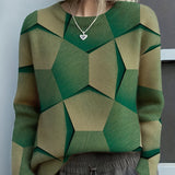 Damski Sweter Jesienny Zielony Elegancki
