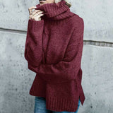 Dzianinowy Sweter Damski z Golfem o Luźnym Kroju