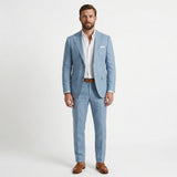 Męski lniany garnitur casual, slim fit