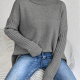 Damski Sweter Jesienny Elegancki Zielony