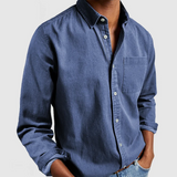 Męska Koszula Casual Slim Fit z Kieszenią Uniwersalny Styl
