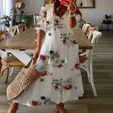 Sukienka maxi w kwiaty lekka zwiewna stylowa boho