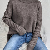 Damski Sweter Jesienny Elegancki Zielony
