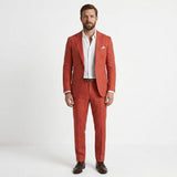 Męski lniany garnitur casual, slim fit