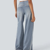 Damskie Szerokie Jeansy z Wysokim Stanem – Modne Spodnie Denim